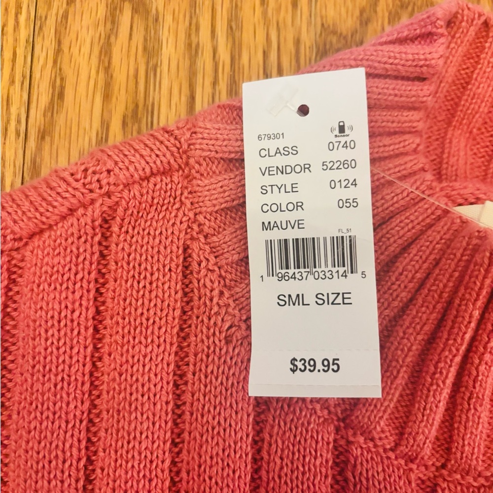 Pink Ribbed Knit Sweater - Picture 2 of 2